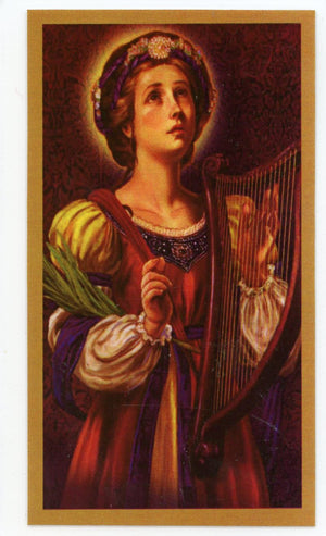 Prayer to Saint Cecilia for Musicians U - LAMINATED HOLY CARDS- QUANTITY 25 PRAYER CARDS