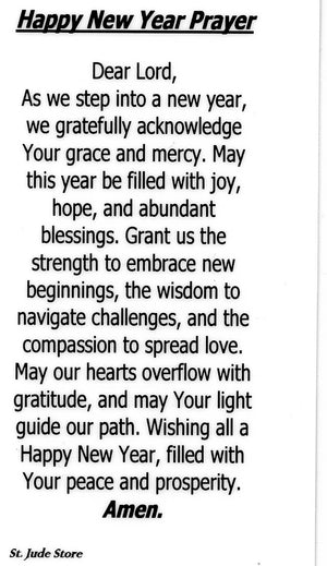 Happy New Year Prayer 2 U - LAMINATED HOLY CARDS- QUANTITY 25 PRAYER CARDS