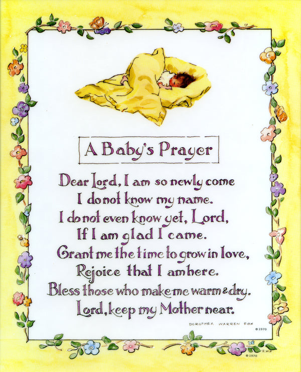 A BABY'S PRAYER - CATHOLIC PRINTS PICTURES