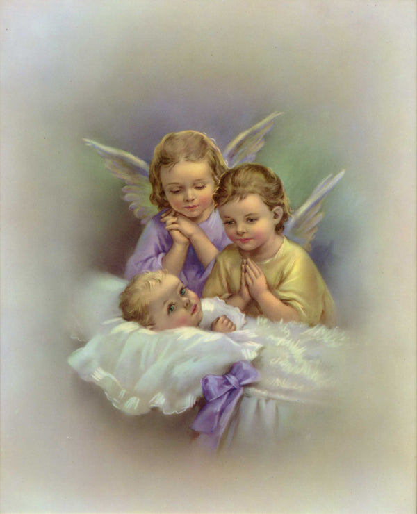 ANGEL WITH BABY - CATHOLIC PRINTS PICTURES