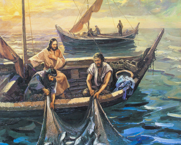 CATCHING FISH SH - CATHOLIC PRINTS PICTURES