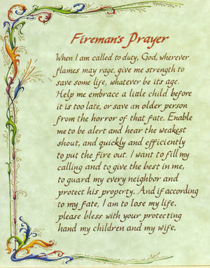 FIREMAN'S PRAYER - CATHOLIC PRINTS PICTURES