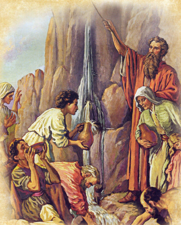 God Gives Water to Israel T - CATHOLIC PRINTS PICTURES