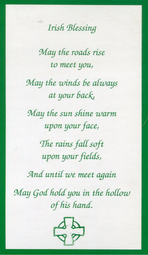 Irish Blessing N - LAMINATED HOLY CARDS- QUANTITY 25 PRAYER CARDS