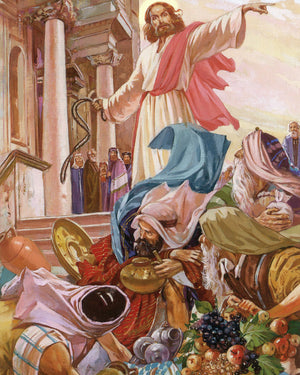 JESUS CLEARS TEMPLE 2 P - CATHOLIC PRINTS PICTURES
