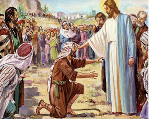 JESUS CURES BLIND MAN P - CATHOLIC PRINTS PICTURES