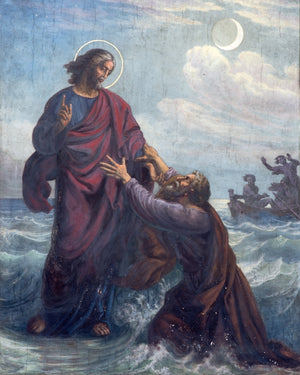 JESUS HELPING PETER SH - CATHOLIC PRINTS PICTURES