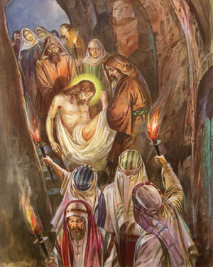 JESUS PLACED IN TOMB P - CATHOLIC PRINTS PICTURES