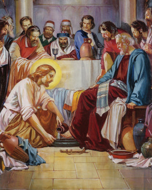 JESUS WASHES APOSTLES FEET P - CATHOLIC PRINTS PICTURES