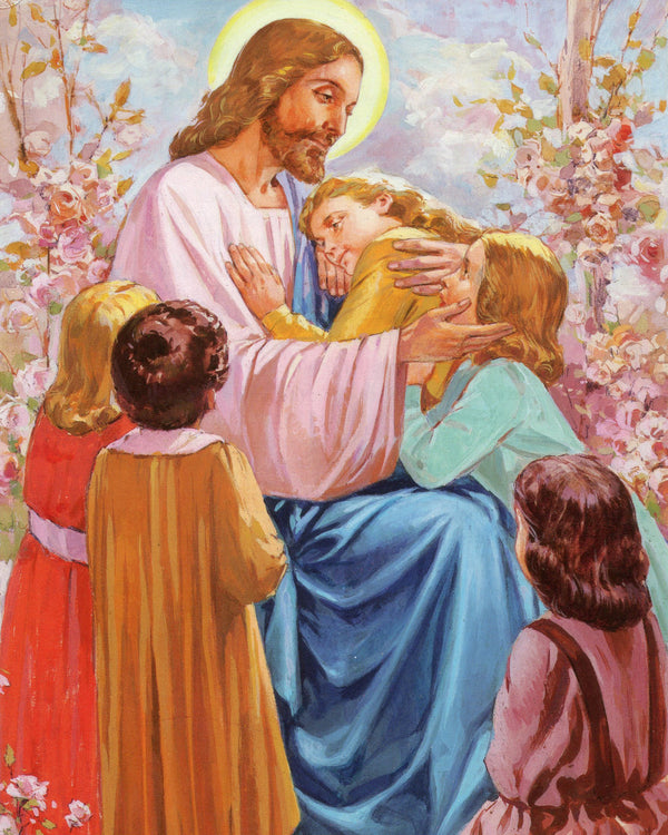 JESUS WITH CHILDREN 4 P - CATHOLIC PRINTS PICTURES