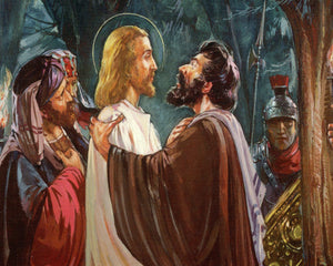 JUDAS BETRAYS JESUS P - CATHOLIC PRINTS PICTURES