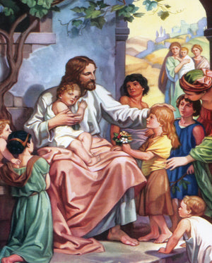 Jesus Blesses Children T - CATHOLIC PRINTS PICTURES