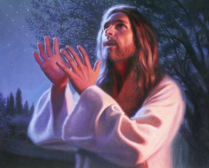 Jesus Prays T - CATHOLIC PRINTS PICTURES