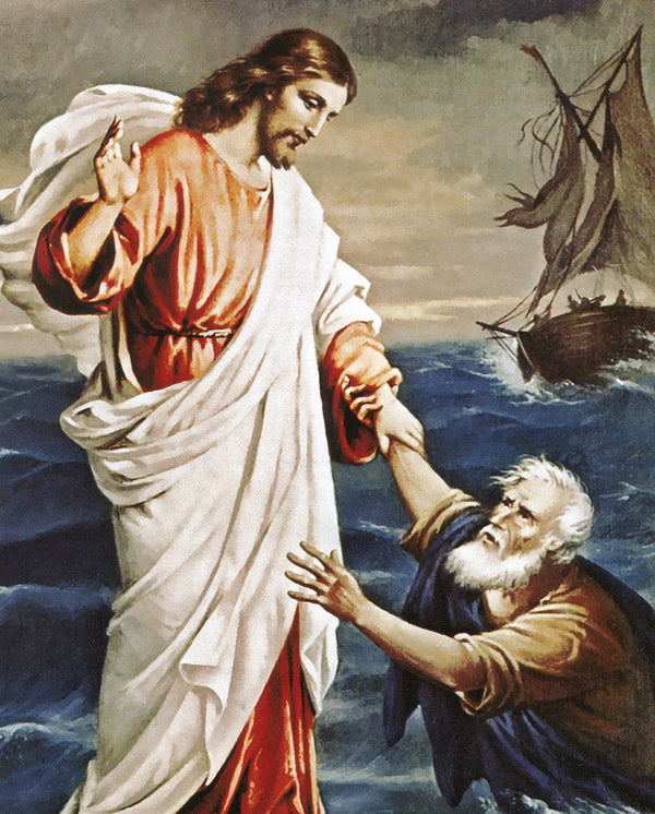 Jesus Rescues Peter C - CATHOLIC PRINTS PICTURES