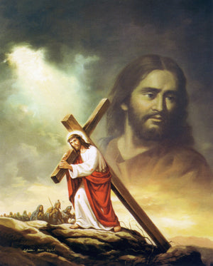 JESUS CARRYING THE CROSS- CATHOLIC PRINTS PICTURES