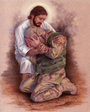 JESUS WITH SOLDIER- CATHOLIC PRINTS PICTURES