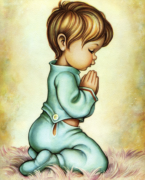 KNEELING BOY- CATHOLIC PRINTS PICTURES