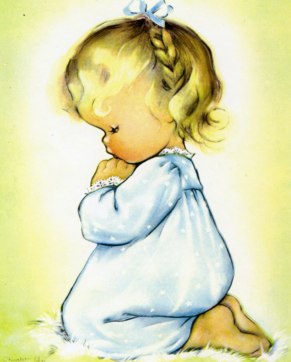 KNEELING GIRL- CATHOLIC PRINTS PICTURES