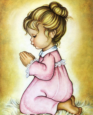 KNEELING GIRL- CATHOLIC PRINTS PICTURES