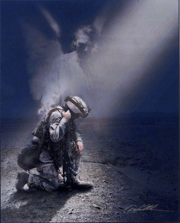 KNEELING SOLDIER- CATHOLIC PRINTS PICTURES