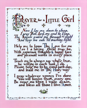 LITTLE GIRL PRAYER- CATHOLIC PRINTS PICTURES