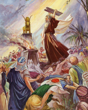 MOSES BREAKS TABLETS P - CATHOLIC PRINTS PICTURES