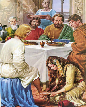 Mary Magdalene Washes Jesus Feet T - CATHOLIC PRINTS PICTURES