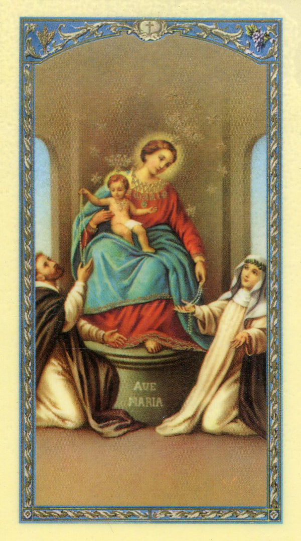 Ofrecimiento del Santo Rosario N - LAMINATED HOLY CARDS- QUANTITY 25 PRAYER CARDS