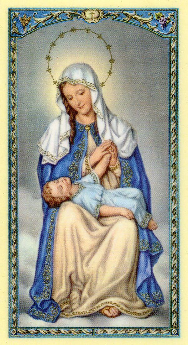 Our Lady Mother of Divine Providence N - LAMINATED HOLY CARDS- QUANTITY 25 PRAYER CARDS