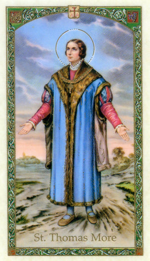 Prayer for St. Thomas More N - LAMINATED HOLY CARDS- QUANTITY 25 PRAYER CARDS