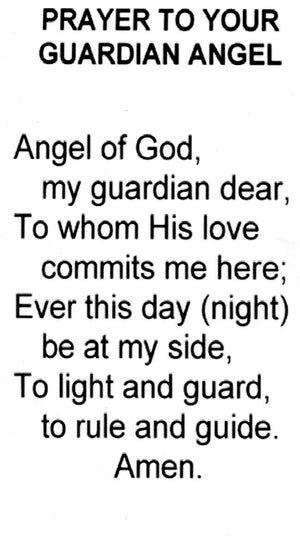 Prayer to Your Guardian Angel N - LAMINATED HOLY CARDS- QUANTITY 25 PRAYER CARDS