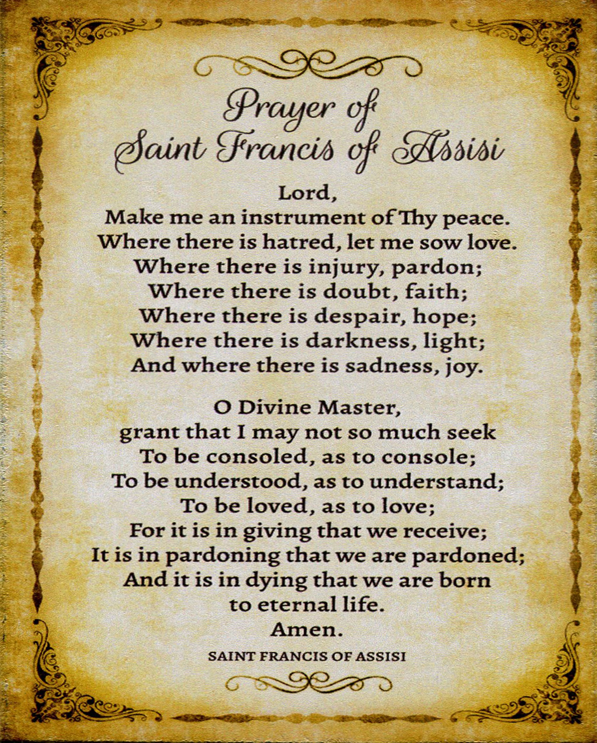 St Francis of Assisi Prayer T CATHOLIC PRINTS PICTURES Catholic St Francis of Assisi Prayer T CATHOLIC PRINTS PICTURES Catholic