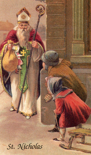St. Nicholas A Prayer for Children N - LAMINATED HOLY CARDS- QUANTITY 25 PRAYER CARDS