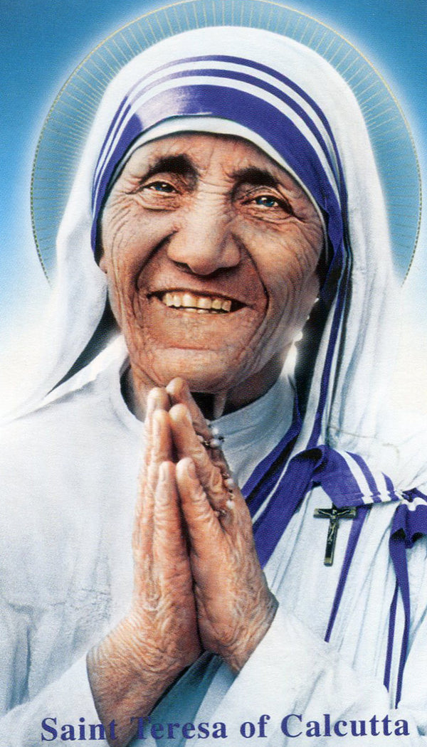 St. Teresa of Calcutta N - LAMINATED HOLY CARDS- QUANTITY 25 PRAYER CARDS