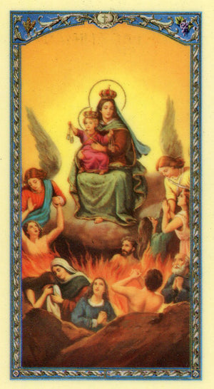 Sudario de las Animas N - LAMINATED HOLY CARDS- QUANTITY 25 PRAYER CARDS