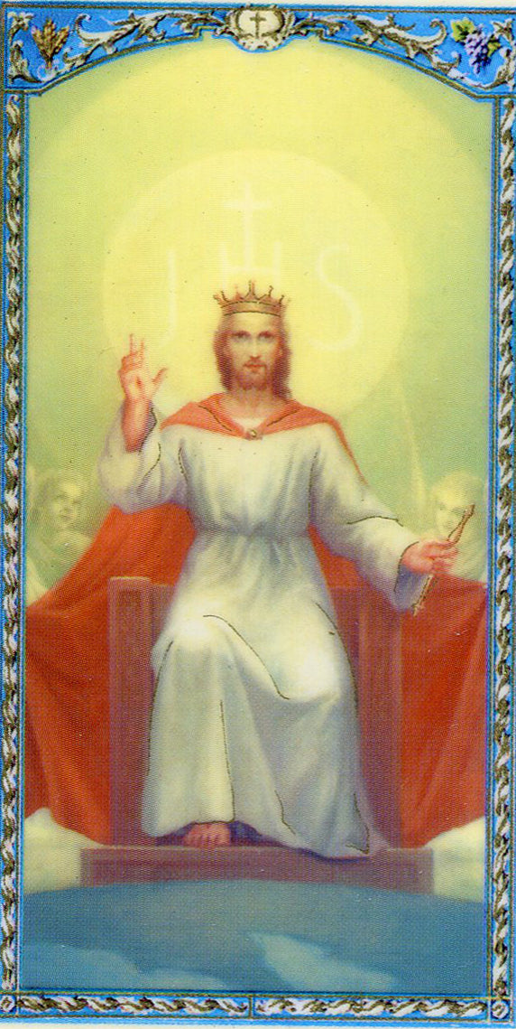 To Christ, King of the Universe N - LAMINATED HOLY CARDS- QUANTITY 25 PRAYER CARDS