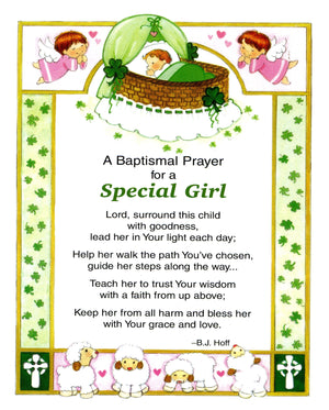 BAPTISM PRAYER GIRL - CATHOLIC PRINTS PICTURES