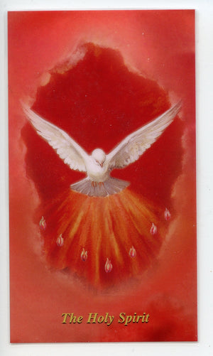 PRAYER TO THE HOLY SPIRIT - LAMINATED HOLY CARDS- QUANTITY 25 CARDS