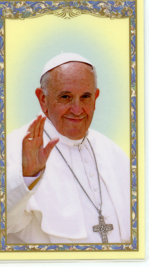 POPE FRANCIS- LAMINATED HOLY CARDS- QUANTITY 25 CARDS