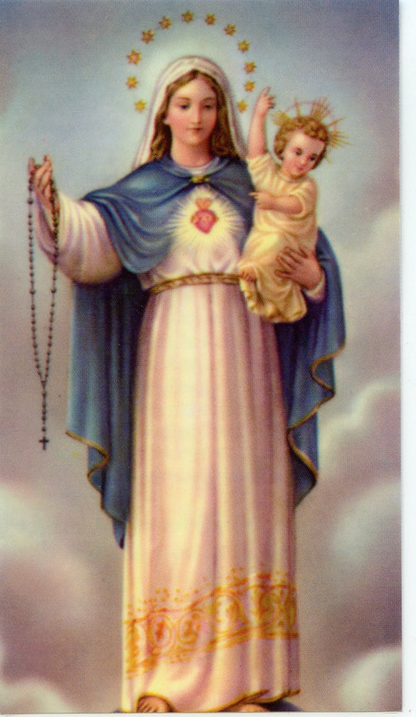 ROSARY  NOVENA  - LAMINATED HOLY CARDS- QUANTITY 25 PRAYER CARDS