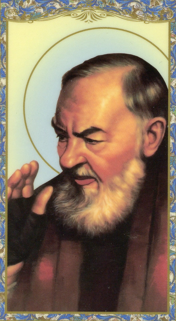 ST. PADRE PIO - LAMINATED HOLY CARDS- QUANTITY 25 PRAYER CARDS