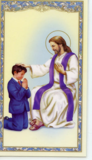 ACT OF CONTRITION BOY- LAMINATED HOLY CARDS- QUANTITY 25 PRAYER CARDS