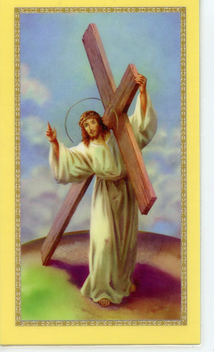 CROSS IN MY POCKET - LAMINATED HOLY CARDS- QUANTITY 25 PRAYER CARDS