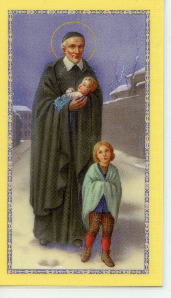 ST. VINCENT DE PAUL - LAMINATED HOLY CARDS- QUANTITY 25 CARDS