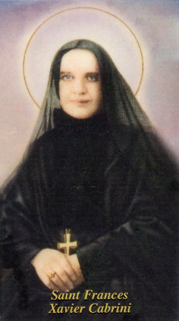 ST. FRANCIS CABRINI- LAMINATED HOLY CARDS- QUANTITY 25 CARDS