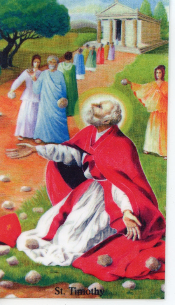 ST. TIMOTHY - LAMINATED HOLY CARDS- QUANTITY 25 CARDS