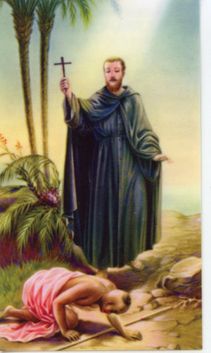 ST. FRANCIS XAVIER- LAMINATED HOLY CARDS- QUANTITY 25 CARDS