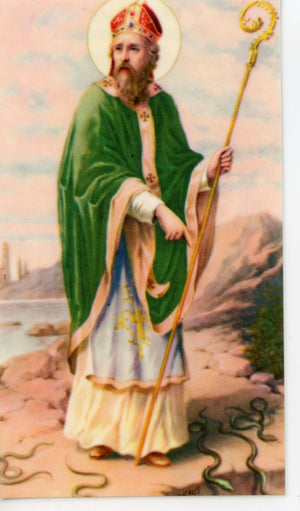 ST. PATRICK - LAMINATED HOLY CARDS- QUANTITY 25 PRAYER CARDS