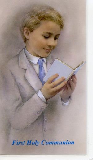 COMMUNION PRAYER BOY 1- LAMINATED HOLY CARDS- QUANTITY 25 PRAYER CARDS
