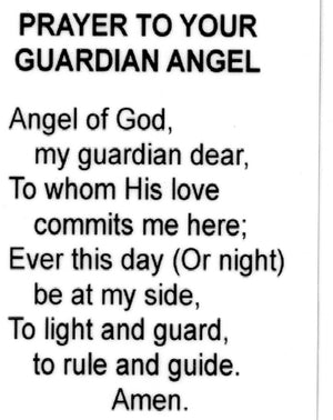 GUARDIAN ANGEL PRAYER- LAMINATED HOLY CARDS- QUANTITY 25 CARDS